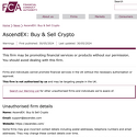 FCA Warning against AscendEX FCA Warning against AscendEX